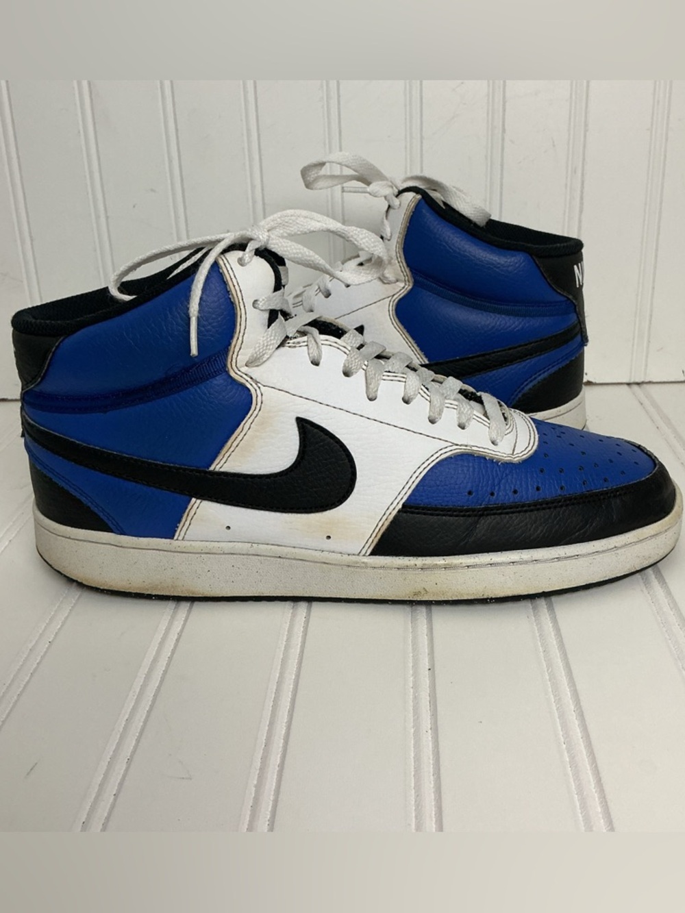 Nike Court Vision Mid Men’s Size 10 Game Royal/Black/White Lace Up Sneakers
